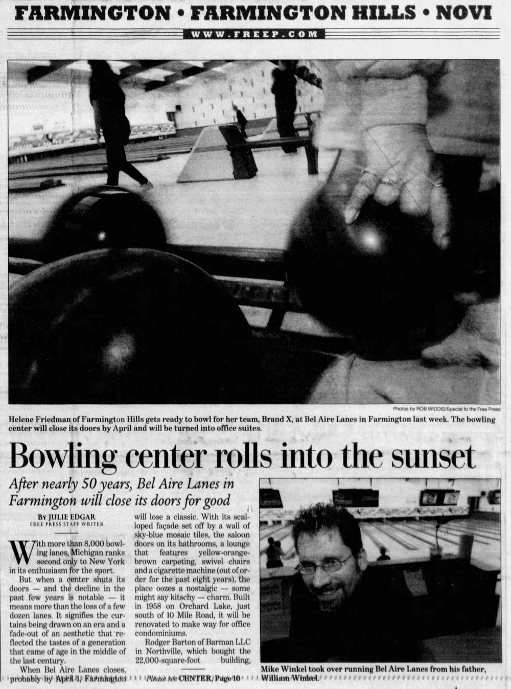 Bel Aire Lanes - Feb 2005 Article On Closing